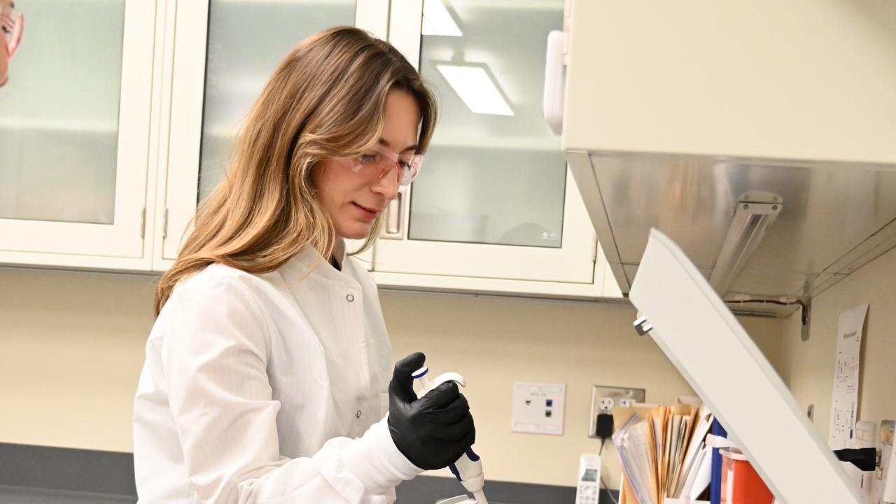 woman works in a lab