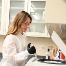 woman works in a lab